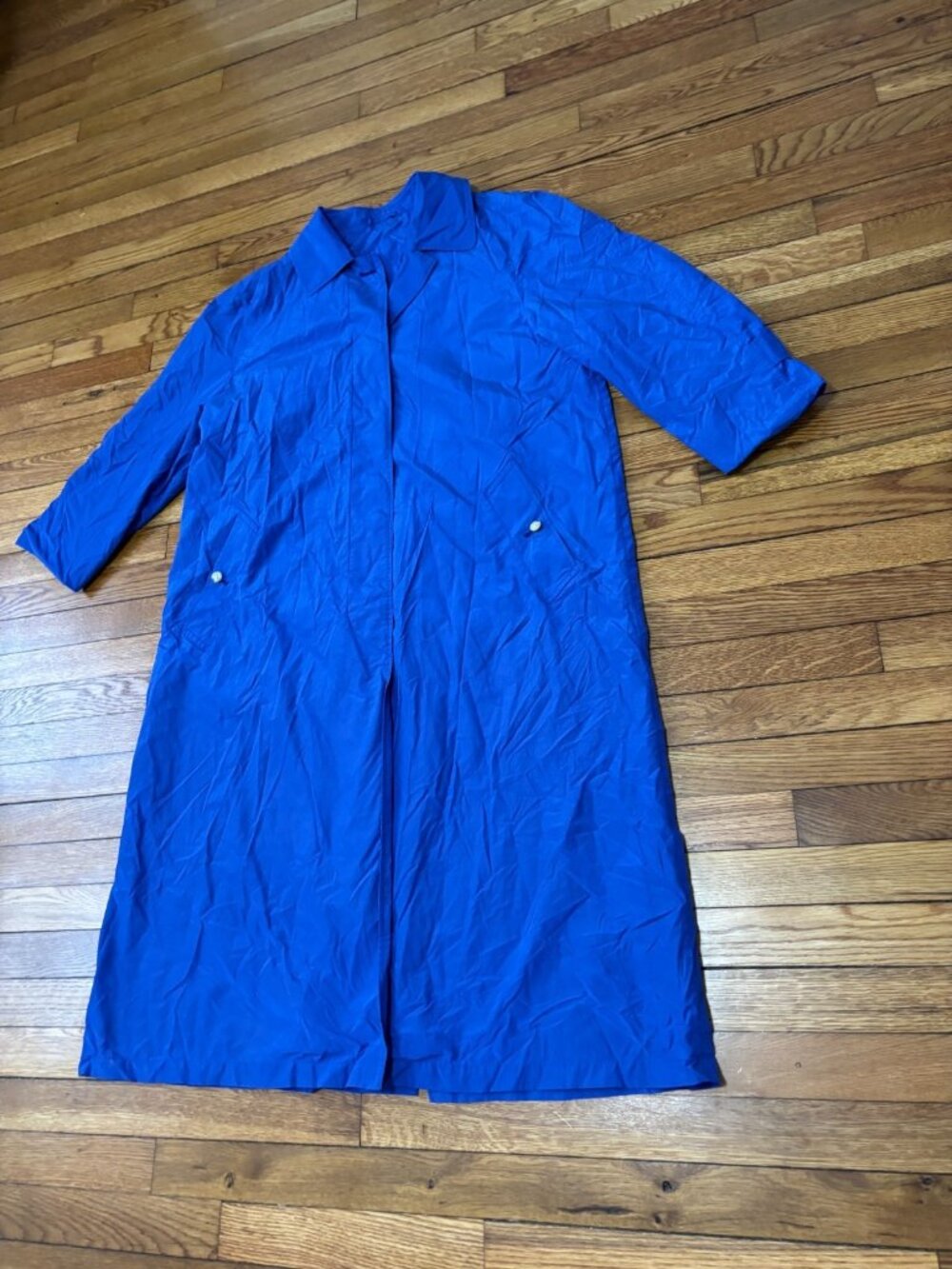 Vintage Burberrys Prorsum Collection Womens Trench Rain Jacket Coat Sz 12 Blue - Picture 2 of 10